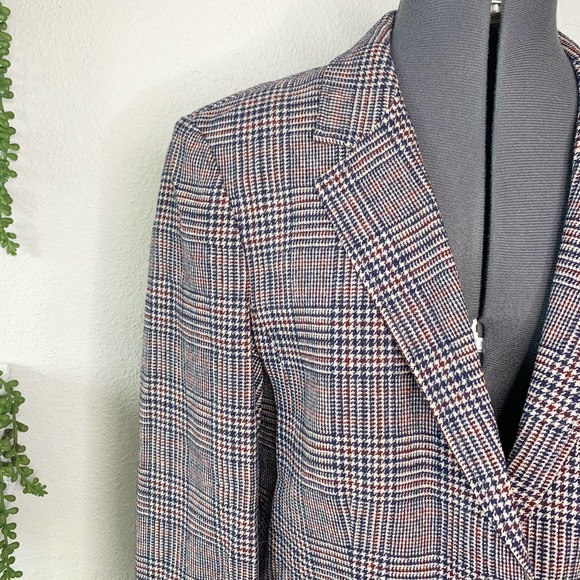 Pendleton Vintage Pure Virgin Wool Houndstooth Blazer Jacket Women's Size 12 - Picture 2 of 11